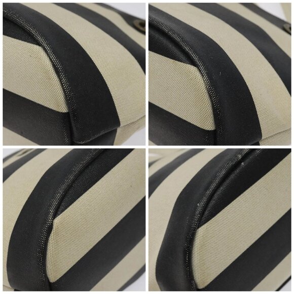 BURBERRY Blue Label Shoulder Bag Canvas Black White Auth ti3081 - Picture 14 of 16